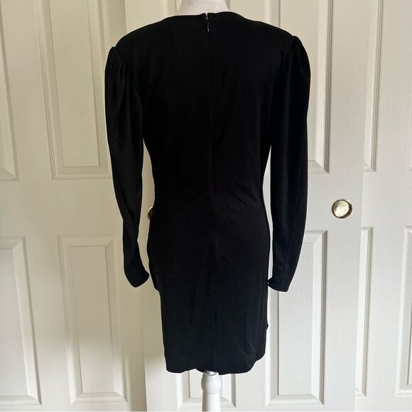 Anine Bing Alaia Ruched Mini Dress Black Large NEW MSRP $349 - Picture 6 of 9